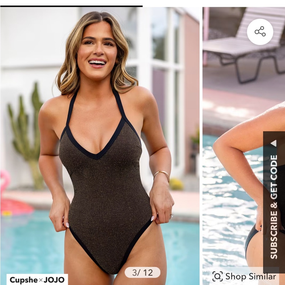 Cupshe NWT shimmer one piece swimsuit
